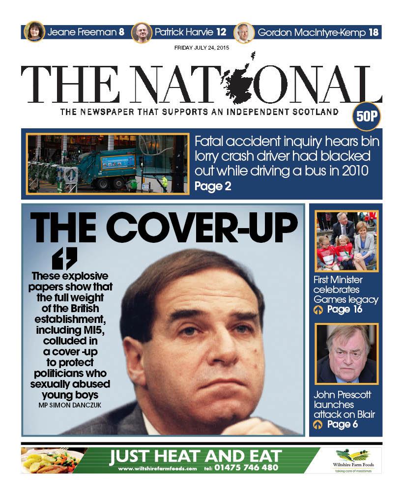 ScotNational's tweet photo. Tomorrow's front page from @scotnational http://t.co/i8y22LpqHb