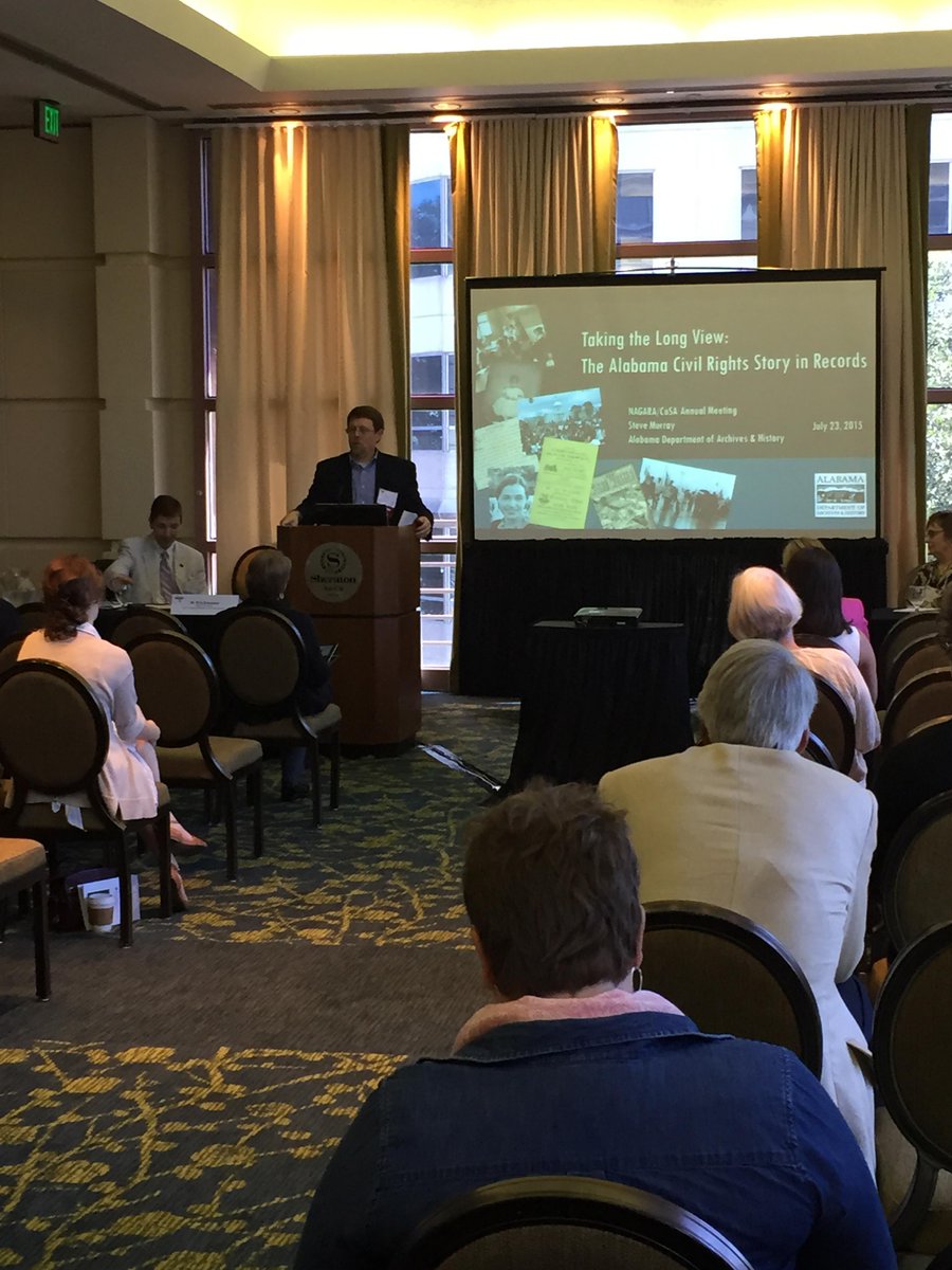 AlabamaArchives's tweet photo. Our director discusses how the #AlabamaArchives makes #civilrights records accessible @#NAGARA2015 @StateArchivists http://t.co/JkiHd08w60