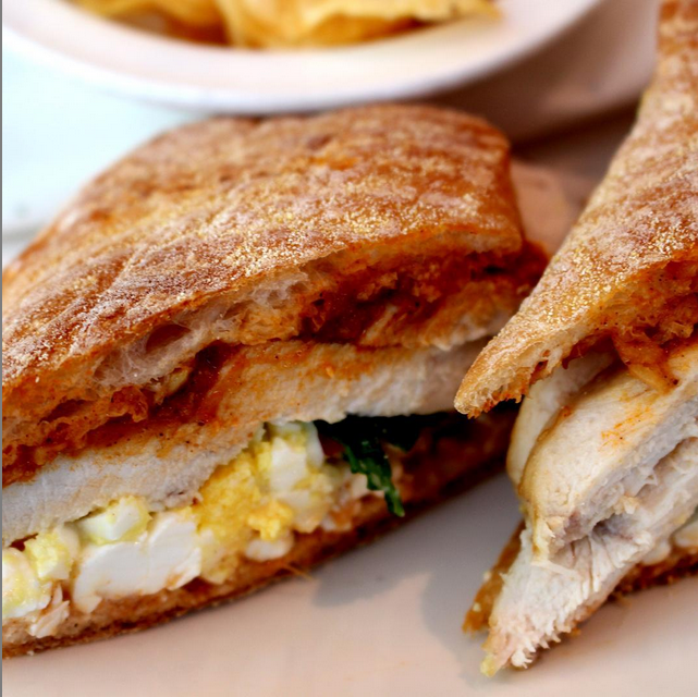 AmericanTableC's tweet photo. Spicy Chicken Sandwich w/Radishes, Cottage Cheese &amp; Doro Wat Sauce. 
#lincolncenter  #upperwestside #marcussamuelsson http://t.co/ytu4LAxN0G