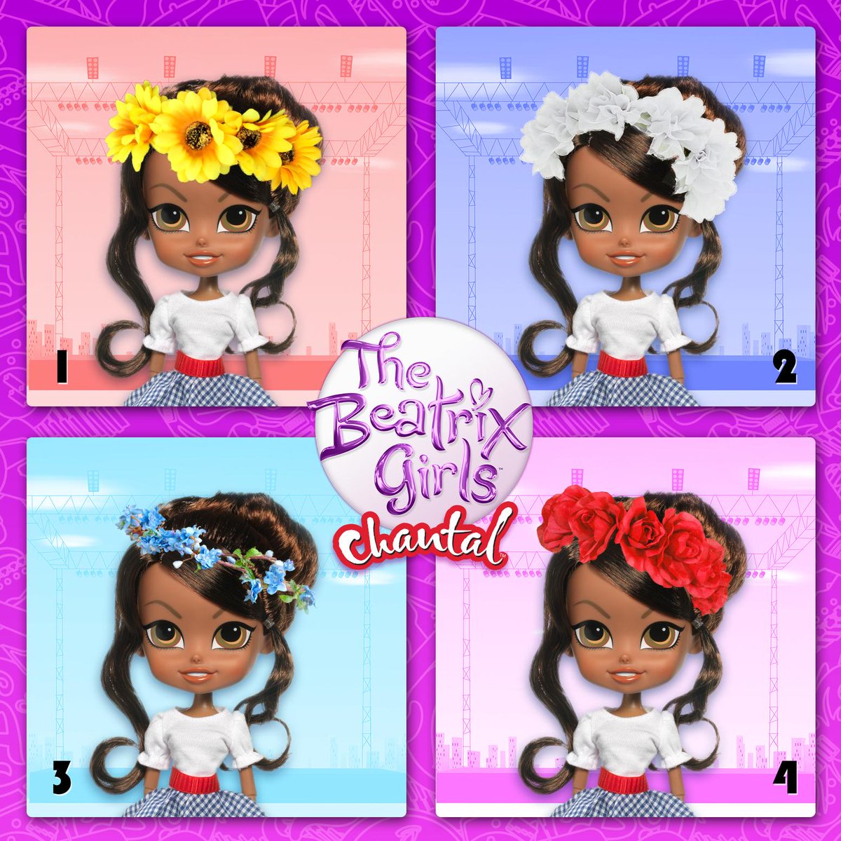 TheBeatrixGirls's tweet photo. Chantal loves having flowers in her hair! Can you help her choose which #FlowerCrown to wear today? #HairAccessories http://t.co/AdD3q0F8hf