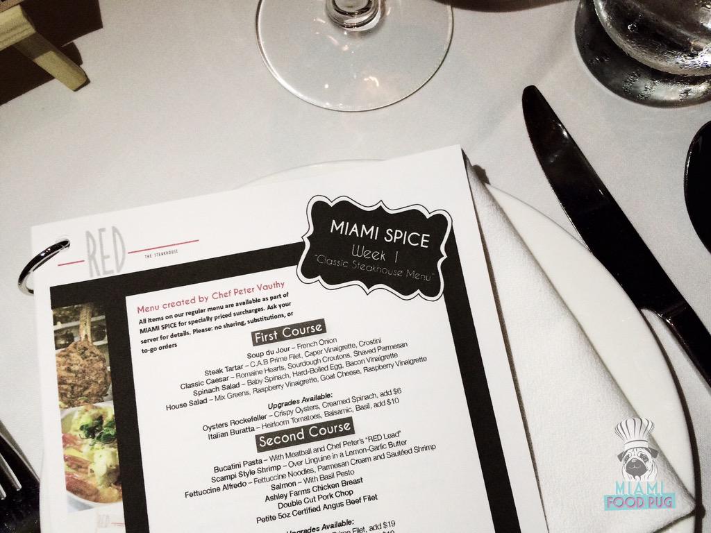 miamifoodpug's tweet photo. About to dig into a #MiamiSpice preview dinner at @RedSteakhouse. #REDHotSpice http://t.co/FQkRtjTsq2