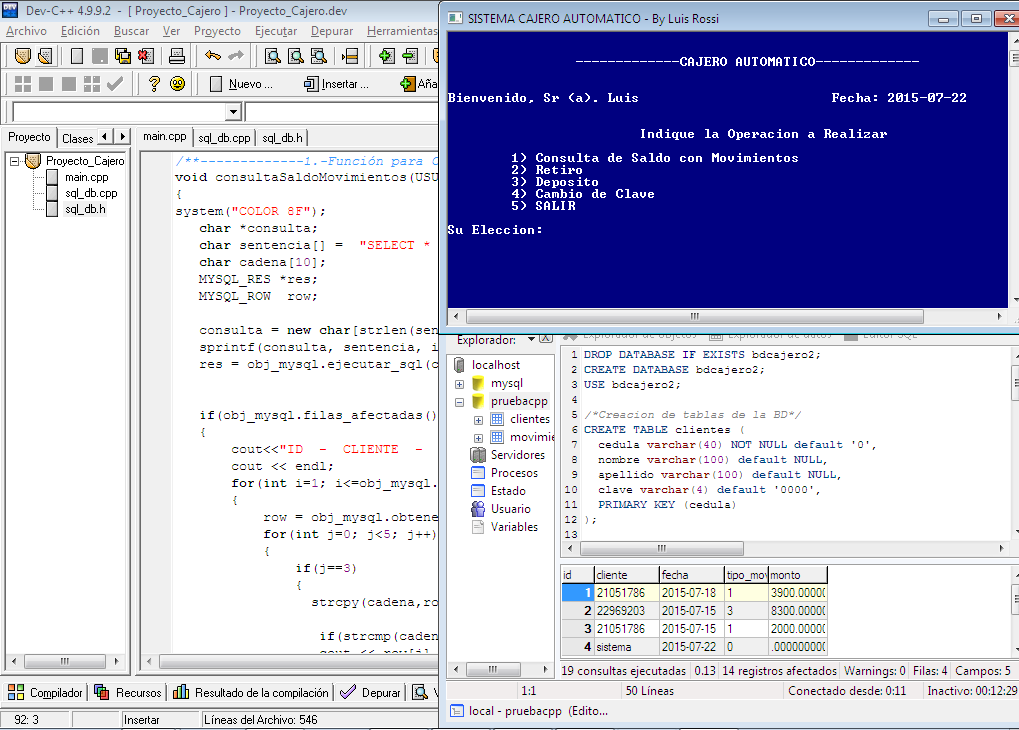 luisrossi_ve's tweet photo. Trabajando... #Working #Developing #Programming #Software #Devcpp #Cpp #BasedeDatos #MySQL http://t.co/s1nr2vcTCs