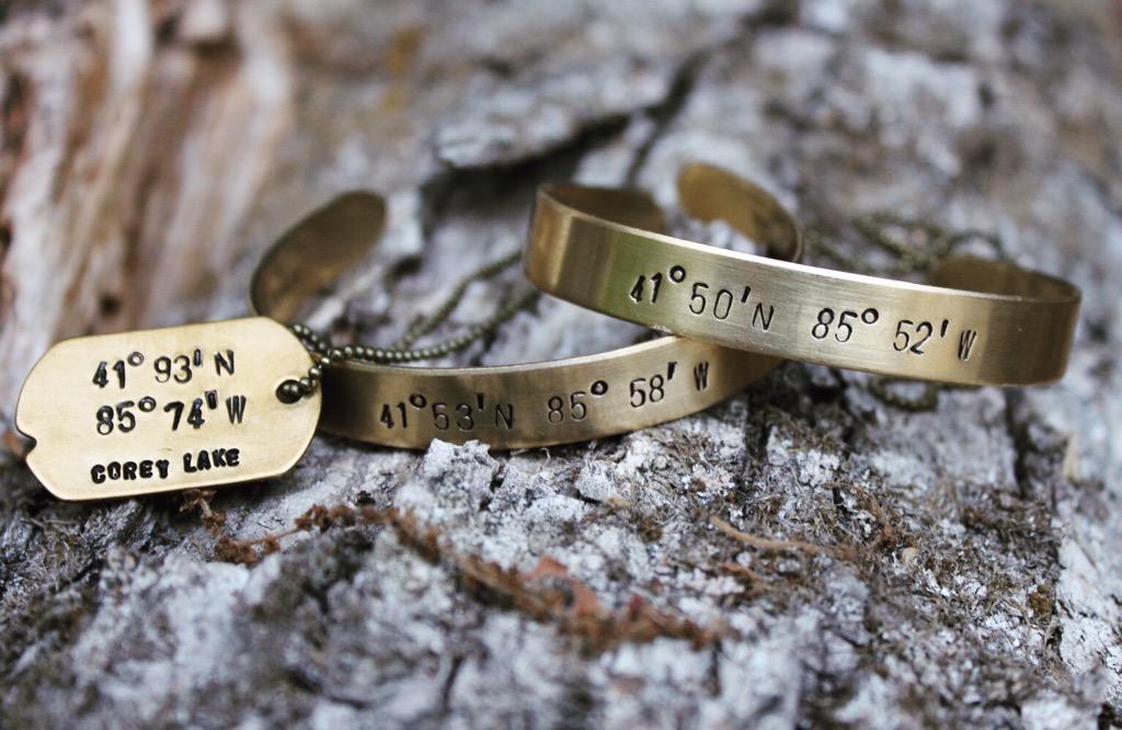 BoilerChicEtsy's tweet photo. Get a dog tag or a cuff bracelet with coordinates to a special place....or get one of each! http://t.co/dOUjyLrUzR
