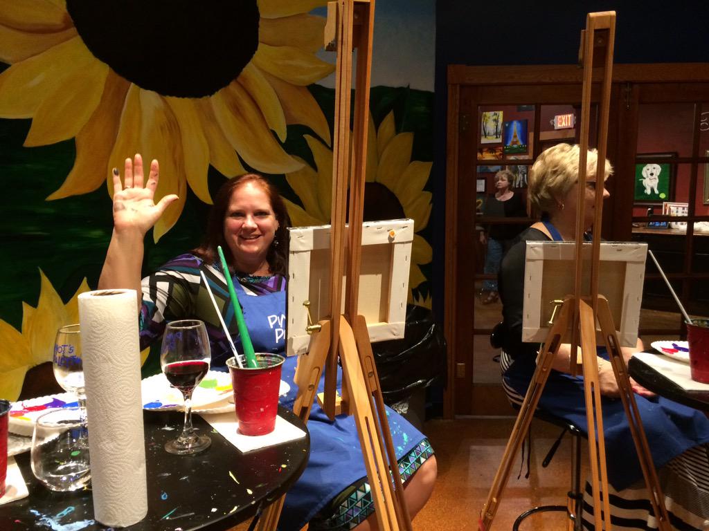 mfordpittman's tweet photo. @DKG_SI can't paint without making a bit of a mess! #paintwichita #paintthetown #SWRC2015 http://t.co/dPuWD9ma58