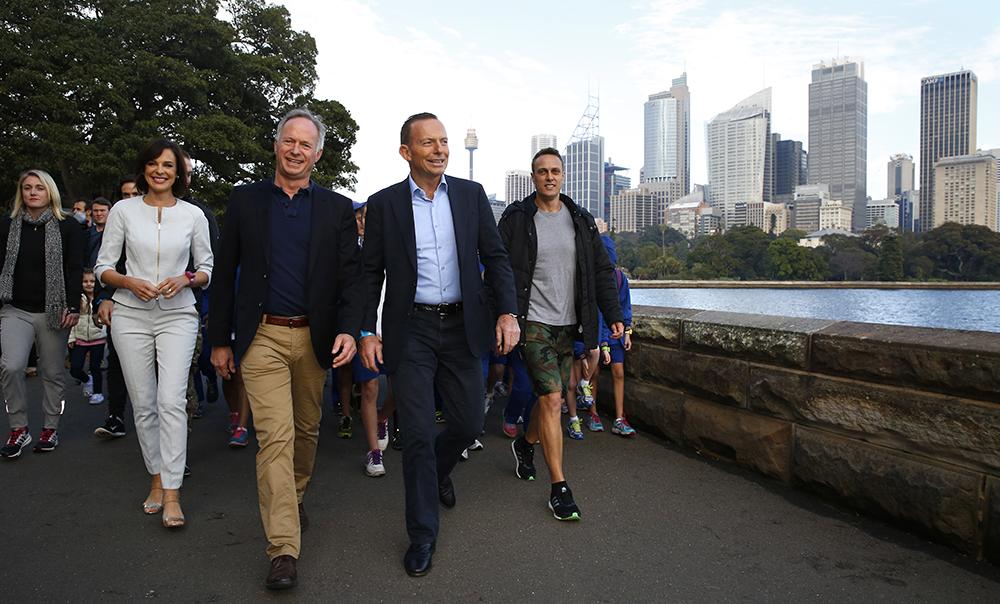 HonTonyAbbott's tweet photo. Making every step count at the Step-a-thon for Kids this morning. Great initiative by @MCRI_for_kids #stepathon2015 http://t.co/5AvGTkABtn