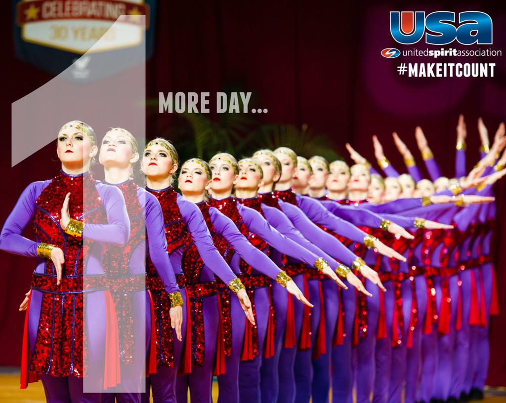 Just 1 more day until the USA Dance Nationals Highlights Video is released! 🇺🇸 #USAdance #USAliveforit #MakeitCount