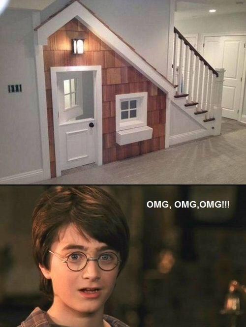 fakehogwarts's tweet photo. The cupboard under the stairs just got an upgrade. http://t.co/eGhzArIcPk