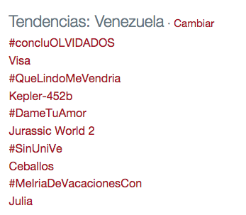 CNNEE's tweet photo. #concluOLVIDADOS es TT #1 en Venezuela. Sigue participando — @soyfdelrincon http://t.co/Z87QAR5rQM
