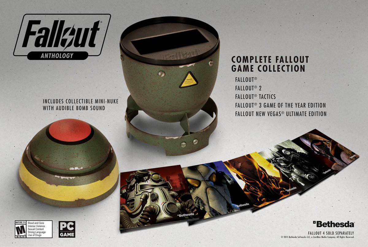 OKPushPlay's tweet image. BOOM! #Fallout Anthology PC collection goes ballistic with mini nuke case. okpushplay.com/news/fallout-a…