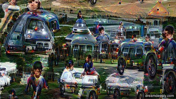 jackclarkSF's tweet photo. What happens when a Google AI *dreams* about the Google HQ. Made with @DreamDeeplyCpu http://t.co/lRaBprbeei