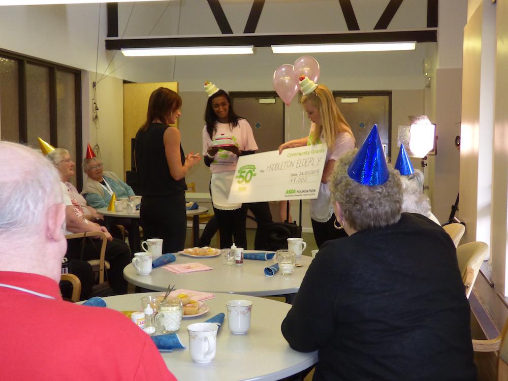Just been to <a href="/ElderlyAid/">middletonelderlyaid</a> where <a href="/Asda/">Asda</a> caked their day with an £8,000 cheque. Full story later #cakemyday