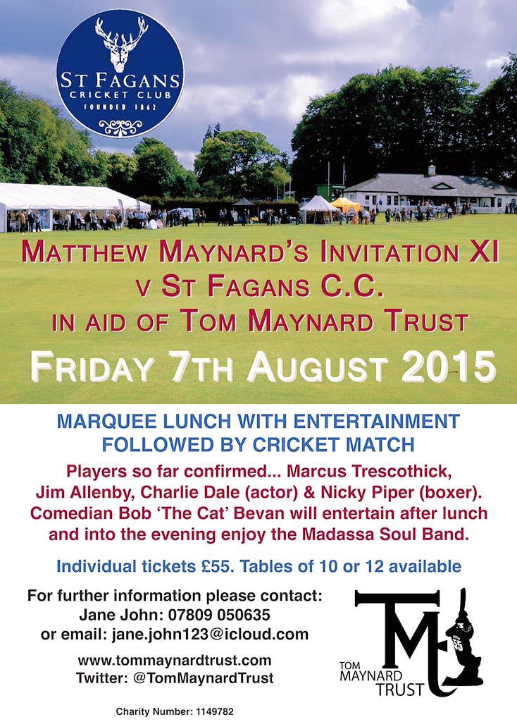 Two weeks today we'll be hosting our annual @TomMaynardTrust Day - please come and support a great cause.