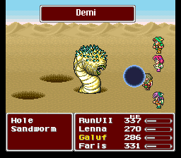 Active_ate's tweet image. Love Song triggers Demi. Had to gain some HP levels to beat Worm. @FF5ForFutures #FF5FJF2015 #Run7 #up