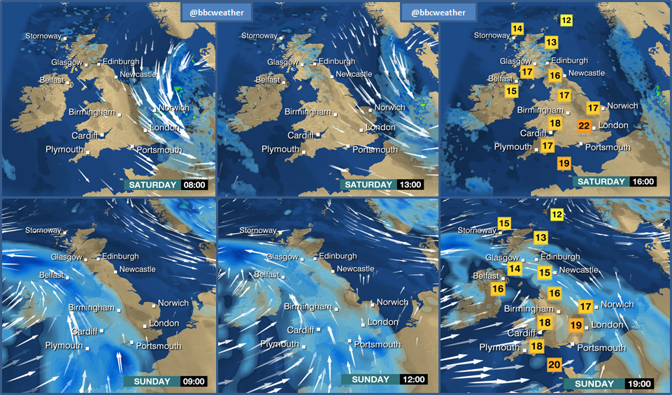 bbcweather's tweet photo. Weather dependent #weekend plans? Check our forecast; Saturday looking drier than Sunday. Jo #feelslikeautumn http://t.co/B21VRkw3Xw