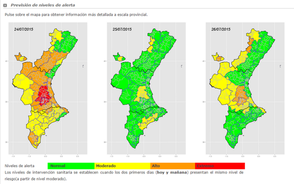 Activada la alerta sanitaria #NivelExtremo de temperaturas en el Canal de Navarrés, Ribera Alta y La Costera