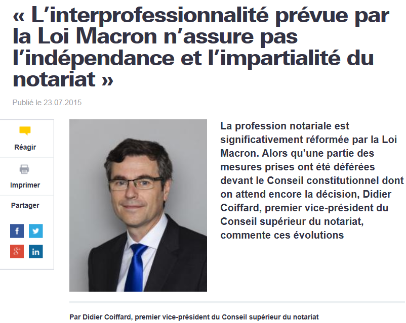 Notaires_CSN's tweet photo. Evolutions du #Notariat par #LoiMacron : Interview de Didier Coiffard sur @lagefiactifs   http://t.co/rO2VjxleCF http://t.co/aS99xsTp28