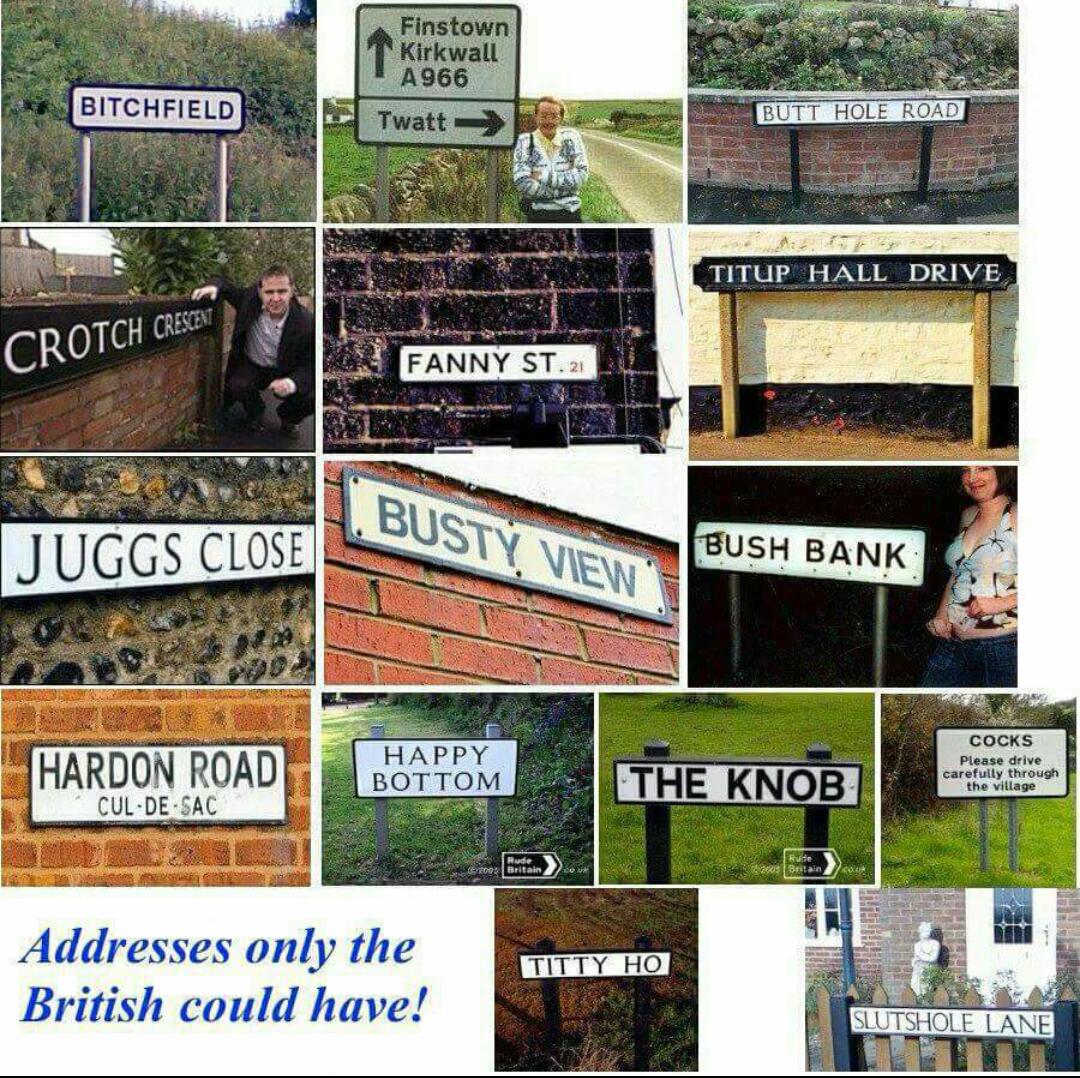 RococoMcr's tweet photo. Addresses only the British could have... #happyfriday #rococorocks http://t.co/XBgX21FUgU