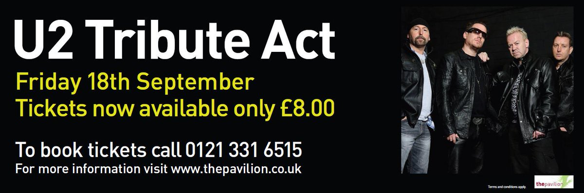 GymInBirmingham's tweet photo. U2 Tribute at The Pavilion call 0121 331 6515 for info. http://t.co/oczkkLoR7j