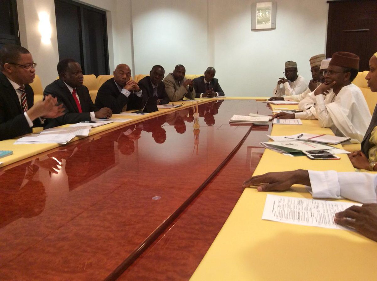 GovKaduna's tweet photo. The World Bank / IMF team has briefed Malam @elrufai on the conclusions of the retreat held with senior officials. http://t.co/YhzvqBLhlK
