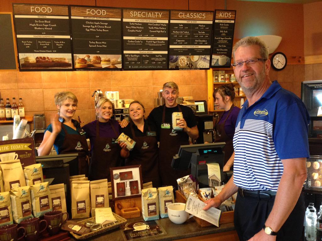Stop by Caribou at Crossroads this AM for a FREE coffee of the day from Executive Express #transportationrelaxation