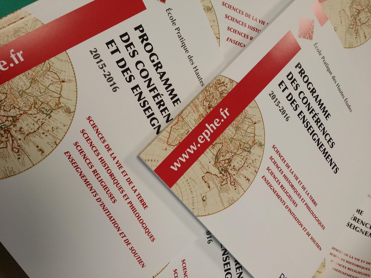 Programme des conférences et des enseignements 2015-2016 ephe.fr/actualites/eph… #enseignement #conférences