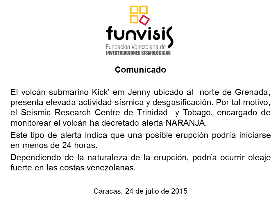 FUNVISIS's tweet photo. Comunicado: podría ocurrir oleaje fuerte en las costas venezolanas #Sismo #Tsunami #Volcán http://t.co/7QkjJCdazX
