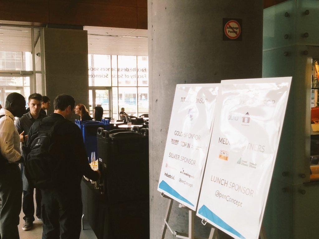 Drupalcamp Ottawa is starting! @coldfrontlabs is upstairs on the 4th floor.  Come get some swag!