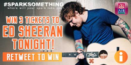 ThisisiRadio's tweet photo. WE HAVE THE LAST 3 ED SHEERAN TICKETS! Can u &amp; 2 friends be in Dublin by 4PM? RT to win! #SparkSomething @AIBIreland http://t.co/MK93QfeY4C