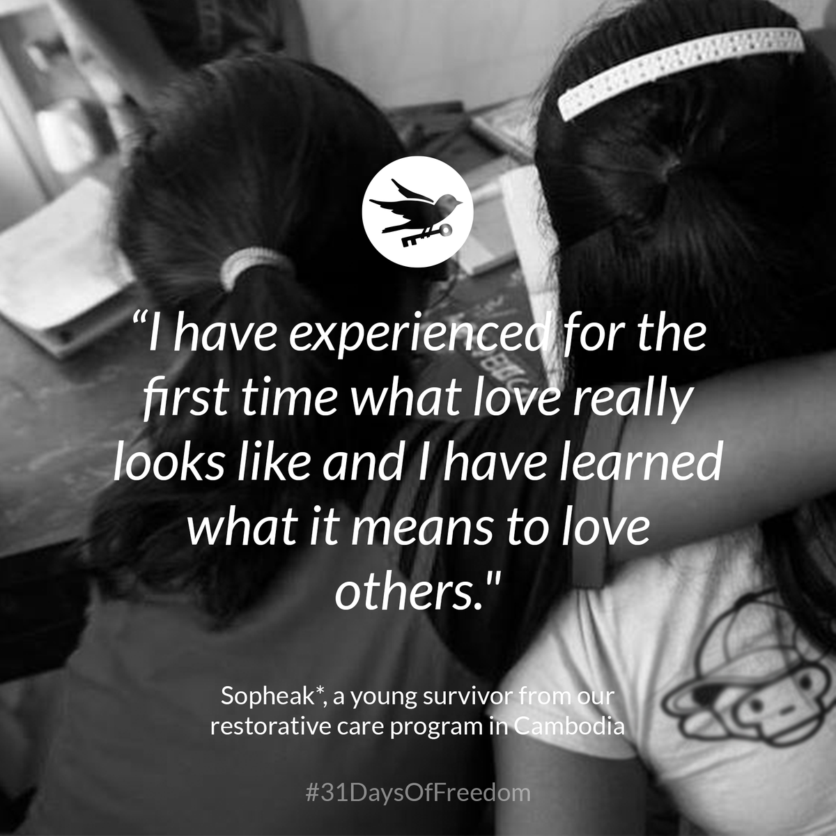 Hopeforjustice's tweet photo. Sopheak*, a young sex trafficking survivor, shares about life in the HFJ Dream Home in Cambodia. #31DaysofFreedom http://t.co/5RTWvFxrl3