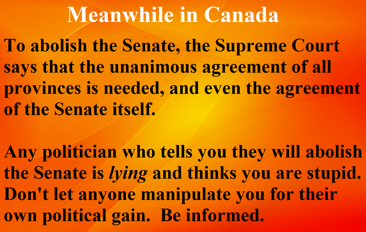 Cdn economy is tanking &amp; Harper needs a distraction: Senate abolition it is! Cdns aren't stupid, we read. #CdnPoli