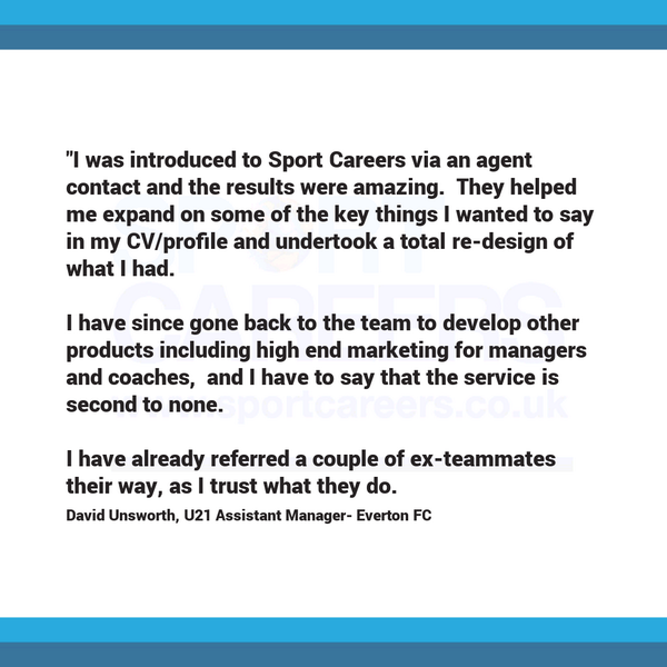 footycareers's tweet photo. Our specialist sports CV service is recommended by top professionals like David Unsworth http://t.co/jiqH9QebTE http://t.co/pU2isl5hsM
