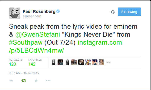 eminem_2023's tweet photo. Reminder:

Paul said today Kings Never die Lyric video will be out. Don't troll us again small frozen turd @rosenberg http://t.co/3aq1qY1CJ0