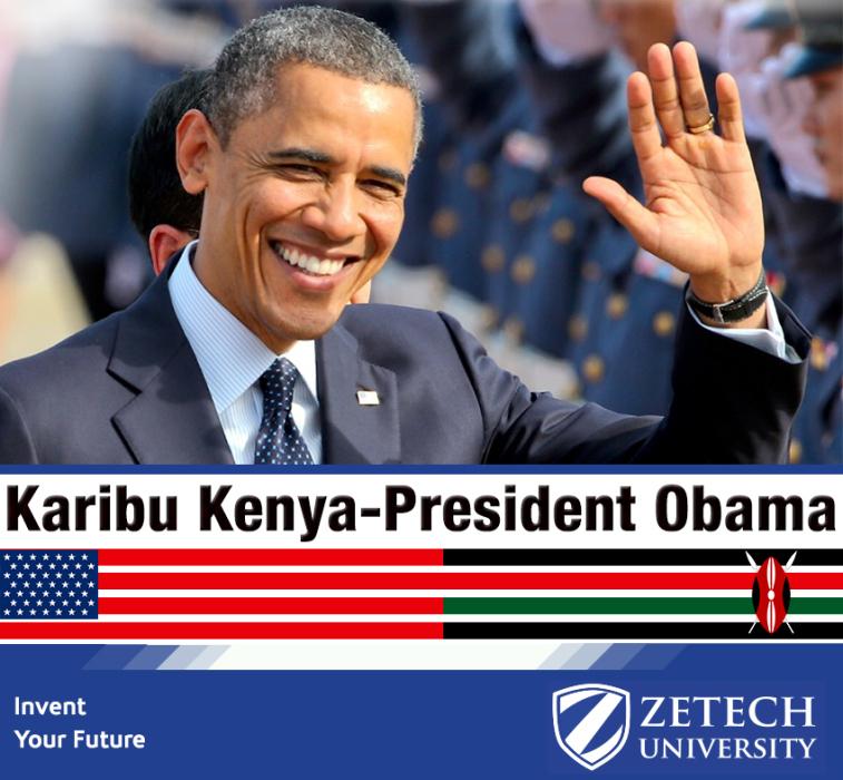 ZetechUni's tweet image. Karibu Kenya @POTUS ,feel at home :). #ObamaReturns #ObamaInKenya #ObamaHomecoming #GES2015Kenya