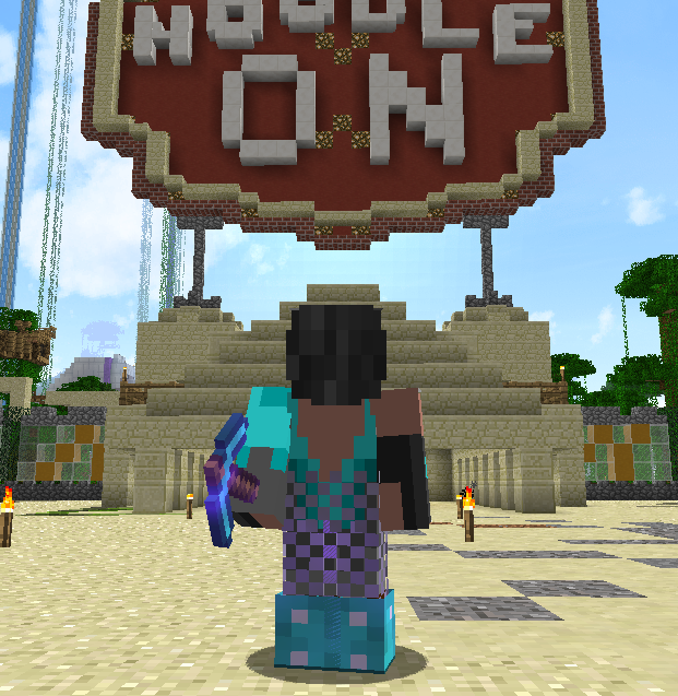 ThinknoodlesBot's tweet photo. Since the skin servers are down, tried to replace steve.png with my skin file. Loving the deep V right now. https://t.co/Z1UF0xjoE1