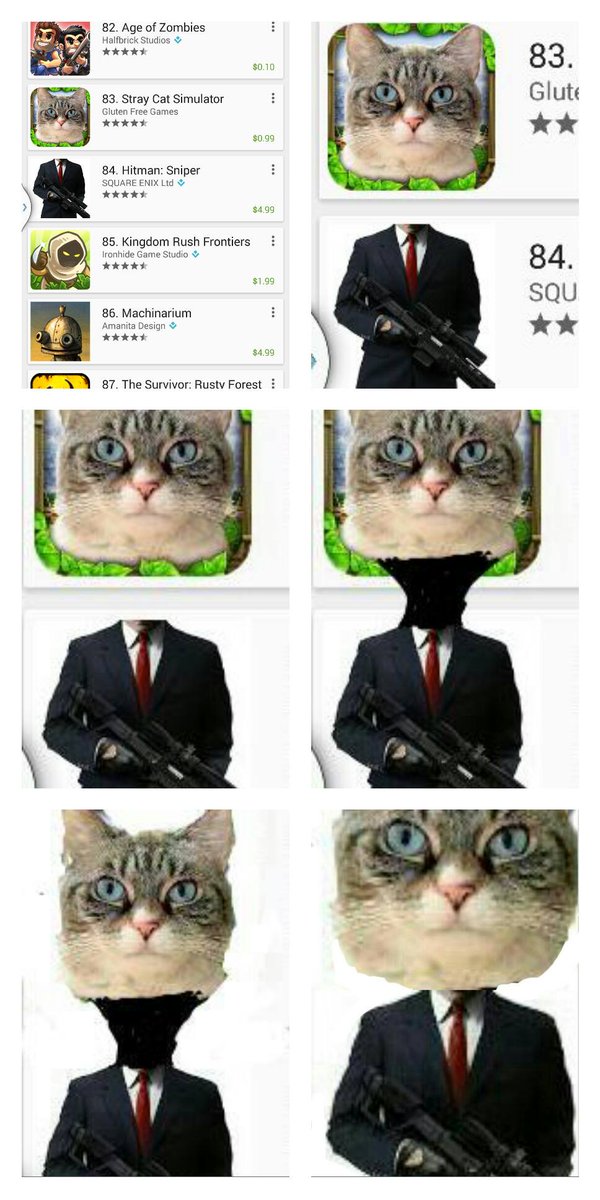 StudioOnoma's tweet photo. These montages are still the best. Thanks to Noah who posted this on the #HitmanSniper Facebook page! #HitCat http://t.co/o2FUJiHEtY