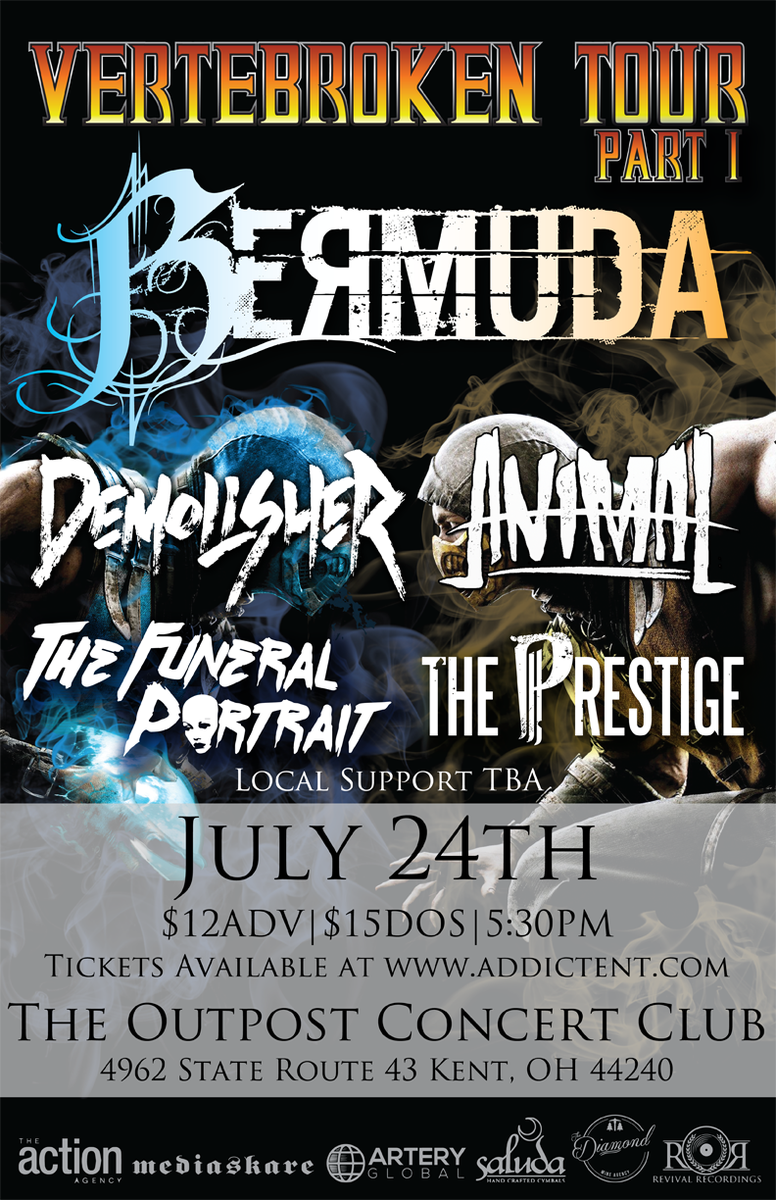 <a href="/BermudaCA/">Bermuda</a> , <a href="/DemolisherMetal/">Demolisher</a> , @TFP_tweets , and <a href="/ThePrestigeMtl/">The Prestige</a> tonight! Bring a warped ticket for $2 off admission