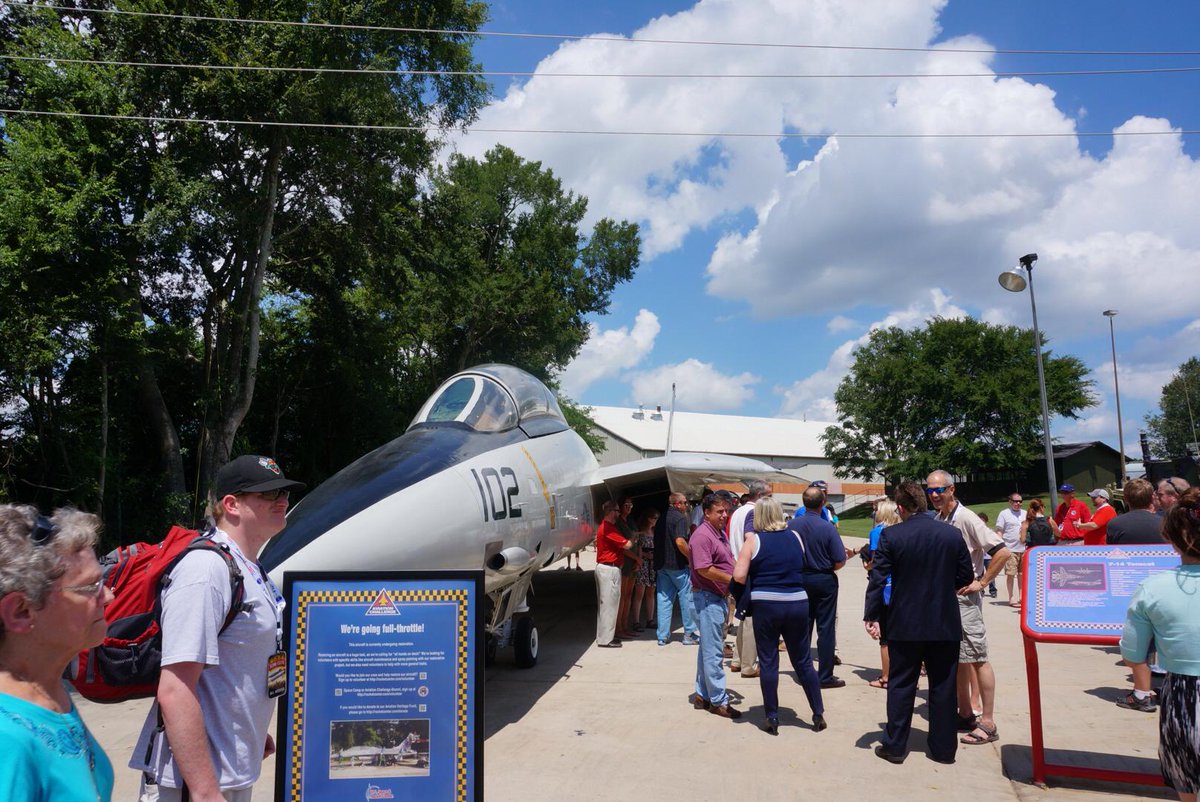 SpaceCampUSA's tweet photo. Dedication of the F-14 Tomcat @Check_Six   #SpaceCampFestival http://t.co/sEloalZWoK