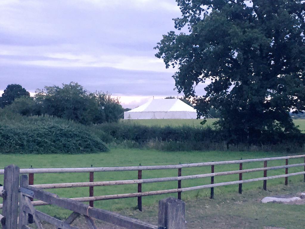 What's that peeping through the trees? the first <a href="/HayDayFestival/">Hay Day Festival</a> tent up and ready for <a href="/TheMoscowTrip/">TheKYIVtrip</a> and friends