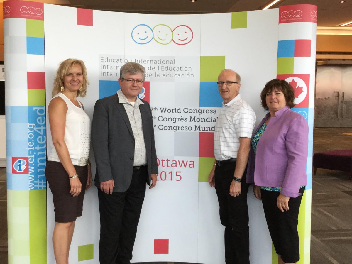 PEITF's tweet photo. @PEITF  President Bethany Macleod with regional presidents @eduint #unite4ed http://t.co/LthsurrxwC