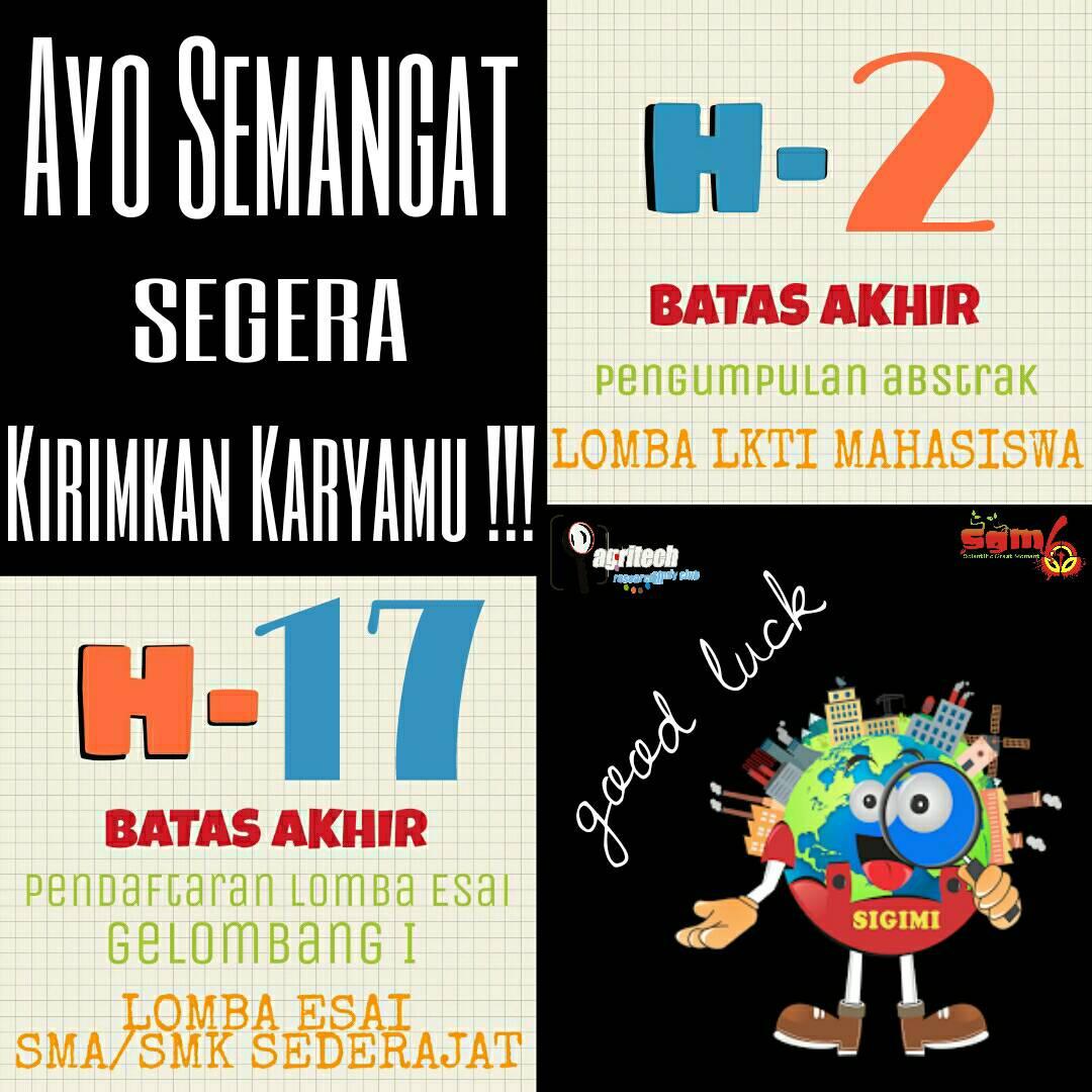 SGM6 smakin dekat. Siapkan kamu &amp; timmu utk lomba yg cetar ini
Pantengin trus di
arsc.tp.ub.ac.id
@arsc_sgm6