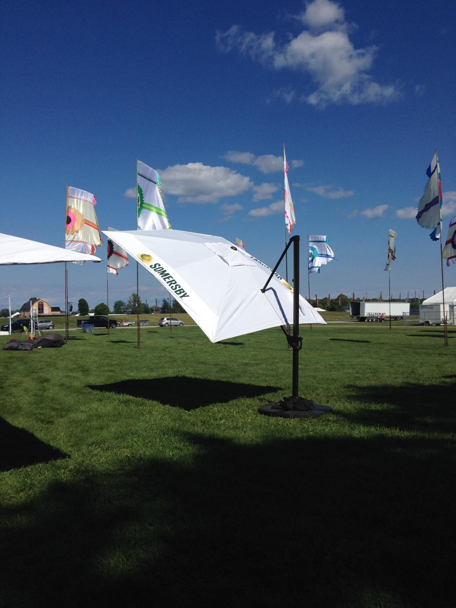 #sitra cantilever umbrellas at #wayhome - yes, we can custom brand umbrellas for your event! Contact us for details!