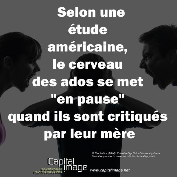 "Venons-en aux faits" : Le #cerveau des #ados se met "en pause" quand ils sont critiqués par leur #mère !