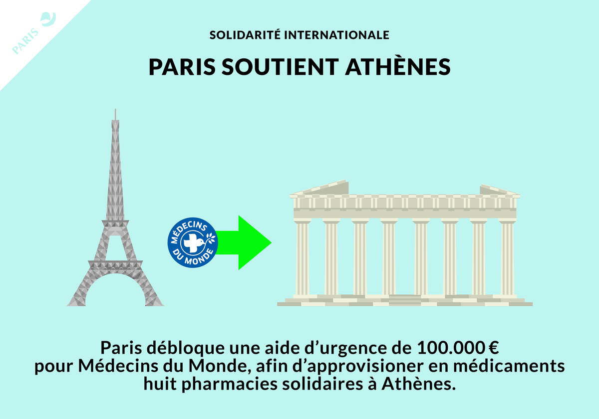 Anne_Hidalgo's tweet photo. #Paris, solidaire d'Athènes. http://t.co/wY7iEnhAIR