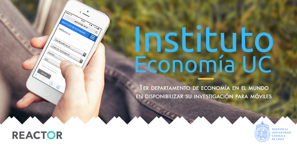 ReactorHQ's tweet photo. Desarrollamos la nueva versión web del Instituto de Economía UC @IE_UC con este hito. Visiten http://t.co/JJ05viI1Jr http://t.co/yvFYx7gflZ