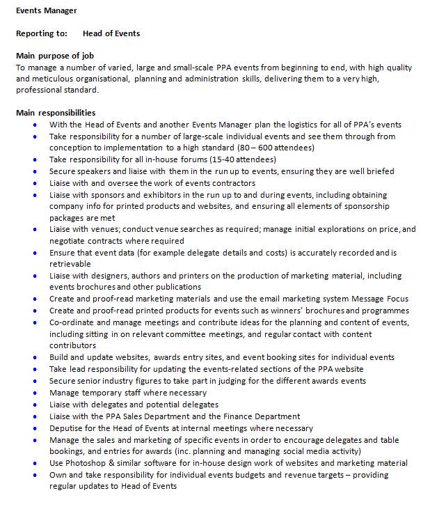 hannahbray's tweet photo. PPA is looking for an Events Manager - DM me for more details. Job description attached. #eventprofs #eventsjobs http://t.co/YfGlB2nSgG