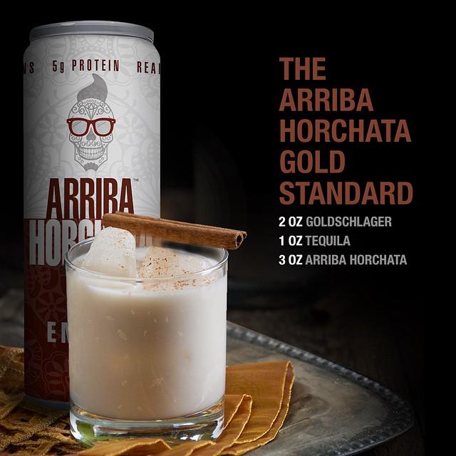 arribahorchata's tweet photo. It's National Tequila Day! Celebrate with the one and only #ArribaHorchata Gold Standard!  #FBF #DrinkArriba http://t.co/kHsXnDl0IC