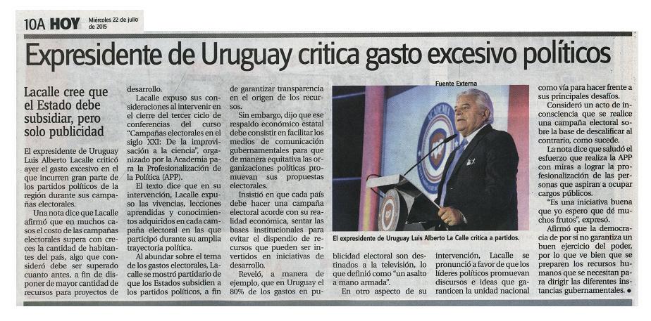 academiaAPP's tweet photo. Artículo en @hoynoticias "Expresidente de Uruguay critica gasto excesivo políticos" #AppEnLaPrensa #AcademiaApp http://t.co/6BKgN1qYSQ