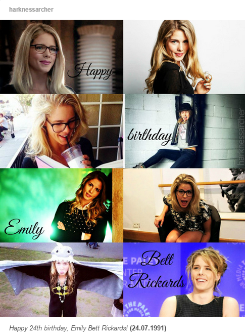 A very happy birthday to this cute unicorn!  I love you so much Emily Bett Rickards!    