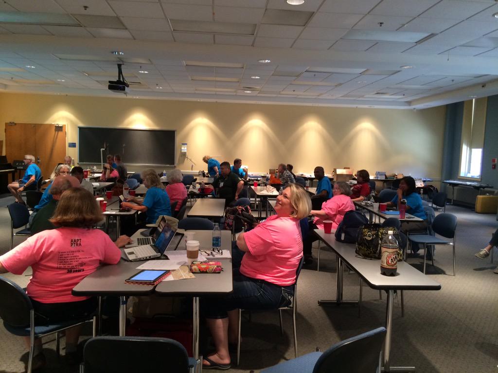 elaine_gwinn's tweet photo. Here sits 1009 years of outstanding physics teaching!! #ptra2015 #aapt2015 http://t.co/WUunvnaLDm