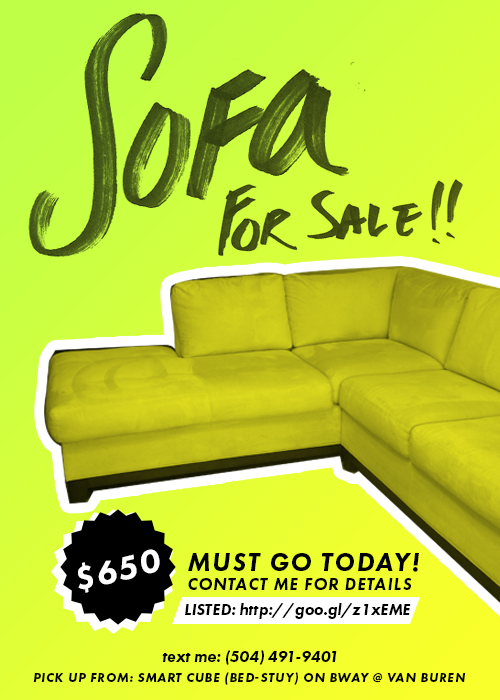 sazpeitia's tweet image. MUST GO TODAY: Sofa for sale in BK. newyork.craigslist.org/brk/fuo/513789… #craigslist #sofaforsale #brooklyn #takemehome
